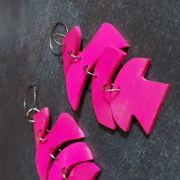 *Vintage* wooden fishbone earrings - Picture 3 of 8
